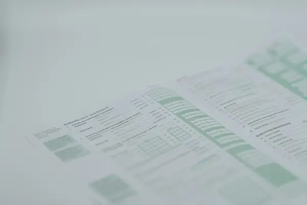 Printed insurance claim form with green columns, representing the remittance advice and denial codes on an electronic remittance
